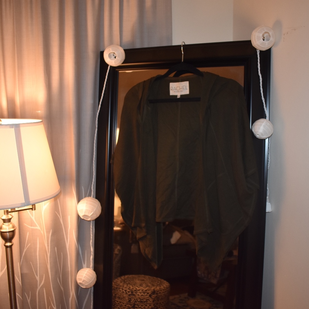 Rachel Olive Green Hooded Cape